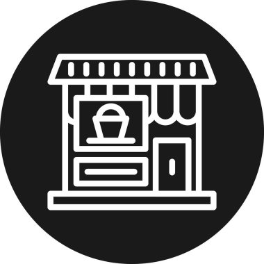 Alışveriş ikonu. Web için basit bir dükkan vektör sembolü çizimi