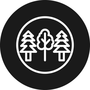 Orman ağaçları simgesi, basit tarzı