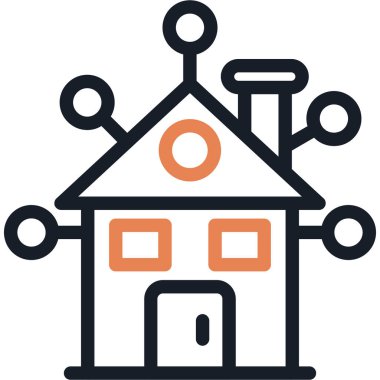 Eve. Web simgesi basit illüstrasyon