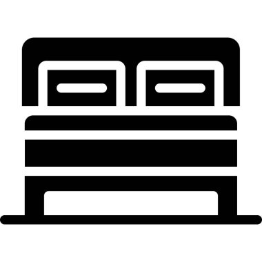 Otel vektör ikonu. Beyaz arkaplanda izole edilmiş biçim vektör simgesi, siyah renk, arkaplan.