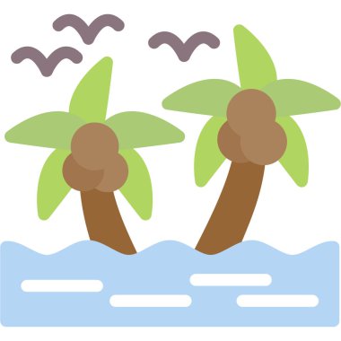 Palmiye ağaçları, vektör illüstrasyonu, düz tasarım