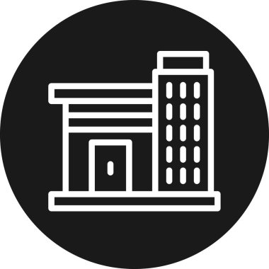 Bina. Web simgesi basit illüstrasyon
