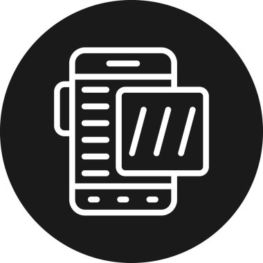 İşaretli akıllı telefon. Basit bir tarz. Akıllı telefon vektör simgesi ile işaretle