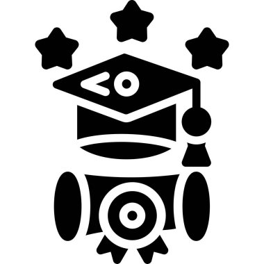 mezun kapsülü simgesi, basit vektör illüstrasyonu