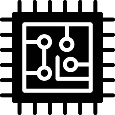 işlemci çipi ikon vektör çizimi