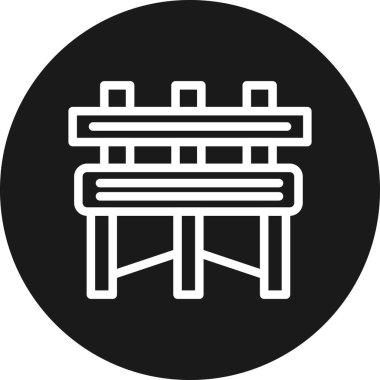 Kürsü ikonu. Web için bank vektör sembolünün özet çizimi