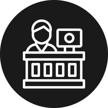 Beyaz çemberdeki bir adamın vektör çizimi