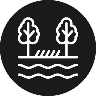 Bir göl simgesinin vektör illüstrasyonu