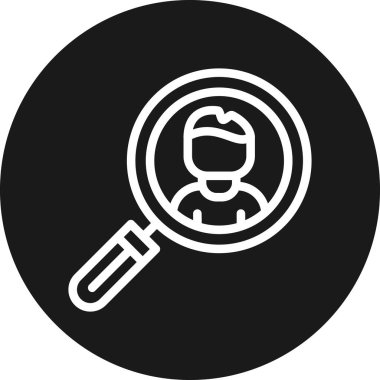 Bir kişi simgesiyle büyüteç, basit bir vektör