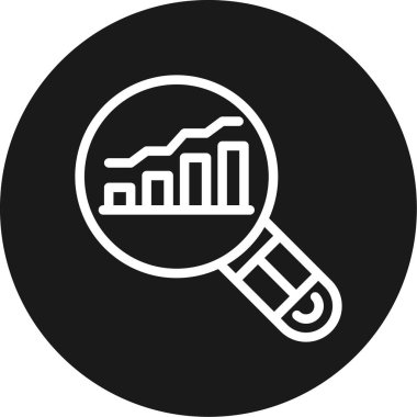analiz simgesi siyah simge, vektör illüstrasyonu