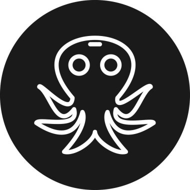 Ahtapot simgesinin vektör illüstrasyonu