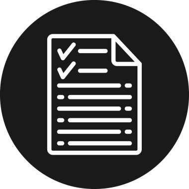 Kontrol listesi vektör simgesi. biçim çift renkli yuvarlak sembol, siyah ve gri renkler, yuvarlak açılar, gri arkaplan.