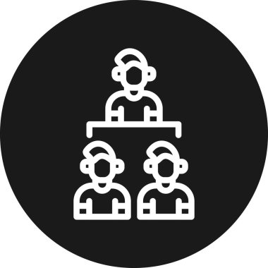 İnsanlar ikonu yönetir. Basit illüstrasyon sembolü.