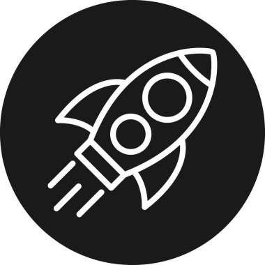 Roket simgesi. Roket vektör simgesi web için basit örnek