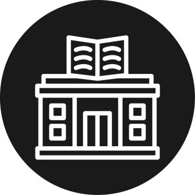 vektör kitaplığı simgesi, basit vektör illüstrasyonu