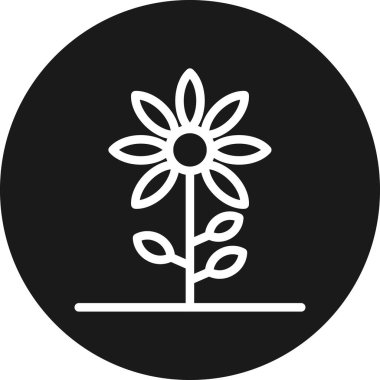 güzel ayçiçeği çizgisi vektör simgesi