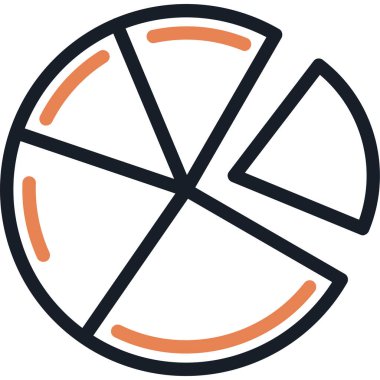 Pasta çizelgesi simgesi. Beyaz arkaplanda izole edilmiş web tasarımı için özet pasta çizelgesi vektör simgesi