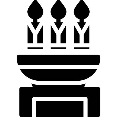 Beyaz arkaplanda izole edilmiş basit bir pasta simgesi