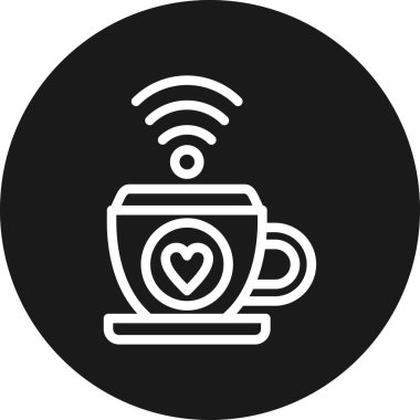 Kahve. Web simgesi vektör illüstrasyonu