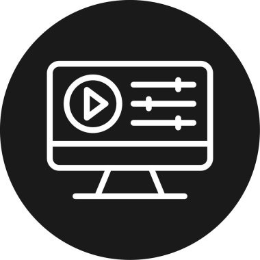 Video oynatıcı ikon vektör illüstrasyonu