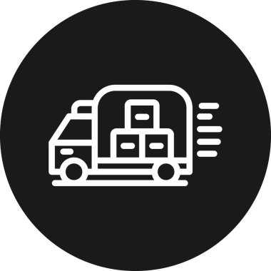 Teslimat kamyonu simgesinin vektör çizimi