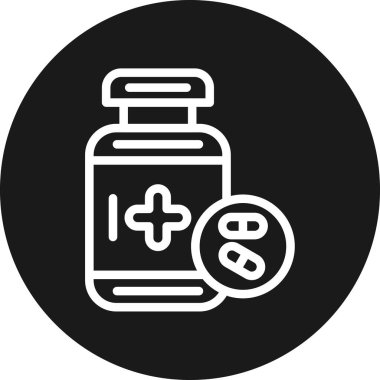 Tıp şişe simgesi, basit tarzı