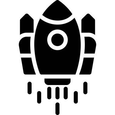 Uzay gemisi. Web simgesi basit tasarım