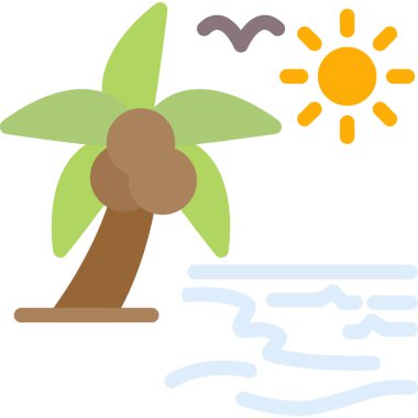 yaz ağacı ikonu vektör illüstrasyonu