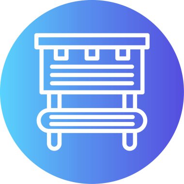 Bankta bank ikonu doldurulmuş - taslak biçimi