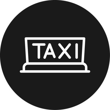 Bir taksi simge vektör çizim