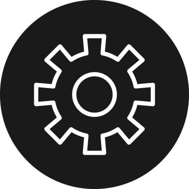 beyaz arkaplanda dişli düz simge izole edildi. vektör, resimleme