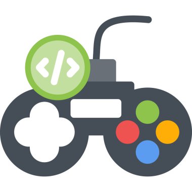 Oyun Tasarımı Düz Simgesinin Vektör İllüstrasyonu