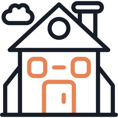 Bina. Web simgesi basit illüstrasyon