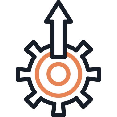 ok ikonlu dişli tekerlek. Ağ için ok vektör simgesi olan dişli okların basit çizimi