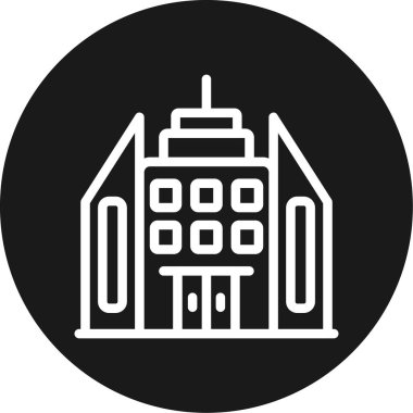 Bir bina simgesinin vektör illüstrasyonu