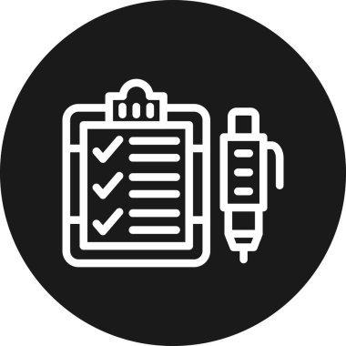 Kontrol listesi simgesi vektör illüstrasyonu