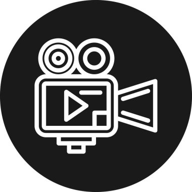 video kamera ikonu vektör illüstrasyonu