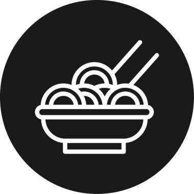 Gri arkaplan ve vektör illüstrasyonunda izole edilmiş modayı takip eden noodles simgesi.