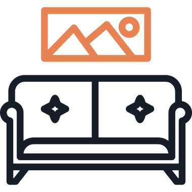 kanepe ikonu vektör illüstrasyonu