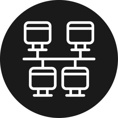 ağ simgesi. Web ve beyaz için basit bağlantı vektör simgesi çizimi