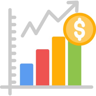işletme büyüme grafiği simgesi düz stil