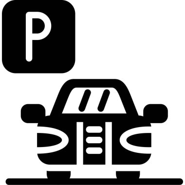 Araba park simgesi, basit tarzı.