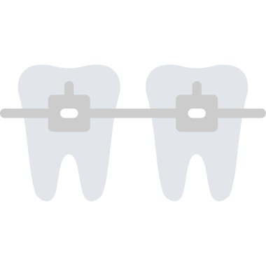 Diş düz vektör simgesi