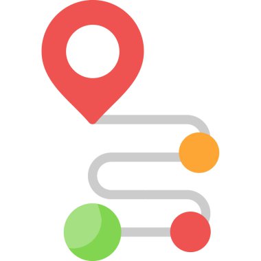 konum haritası gps simgesi düz biçimli