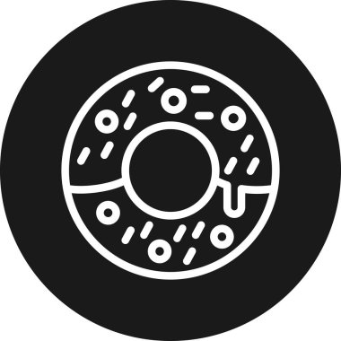 Çörek ikonu. Beyaz arkaplanda izole edilmiş web tasarımı için donut vektör simgesinin basit çizimi