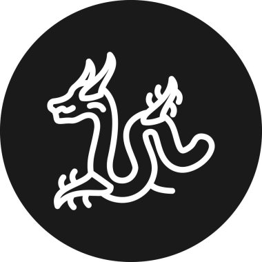 Ejder simgesi vektör illüstrasyonu