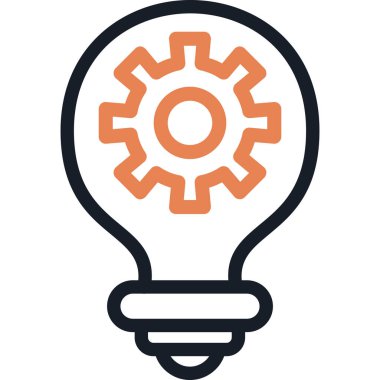 Vites simgesine sahip ampul, arka planda izole edilmiş vektör illüstrasyonu