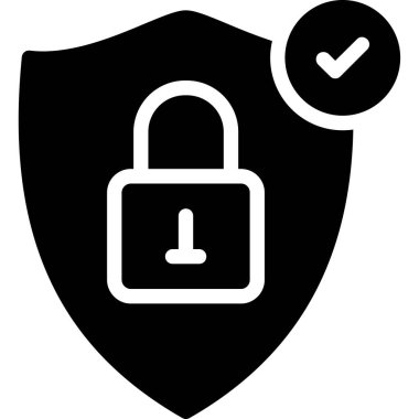 Güvenlik kalkanı simgesi, basit vektör illüstrasyonu