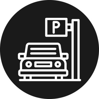 araba park simgesi vektör illüstrasyon