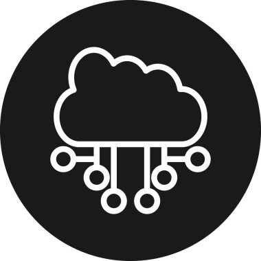 bulut hesaplama vektör çizgisi simgeleri